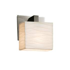 Pna-8931-55-wave-nckl Justice Design Group Pna-8931-55-wave Porcelina 7 Inch Tall Bathroom - Nickel