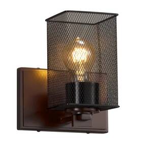 Msh-8441-15-dbrz Justice Design Wire Mesh 7 Inch Dark Bronze Wall Sconce Light Square