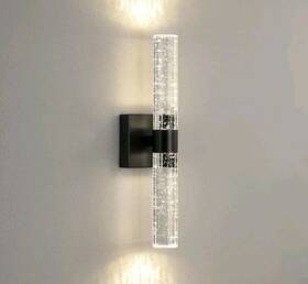 Kaisite 8045wl-12bk-us Modern 2-light Black Dimmable Wall Sconce With Bubble Glass Shade Vanity
