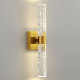 8045wl-12gd-us Kaisite 2-light Gold Dimmable Wall Sconce With Bubble Glass Shade 4000k Led 8045wl-12gd-us Kaisite 2-light Gold Dimmable Wall Sconce With Bubble Glass Shade 4000k Led