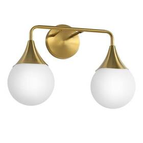 Kaisite 8089ml-02gd-us 16.8 Inch 2 Light Brushed Gold Vanity With Milk White Globe Glass Shade