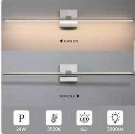 8096wl-32sn-us Kaisite 32 Inch 1-light Brushed Nickel Led Vanity Light Bar Wall Sconce