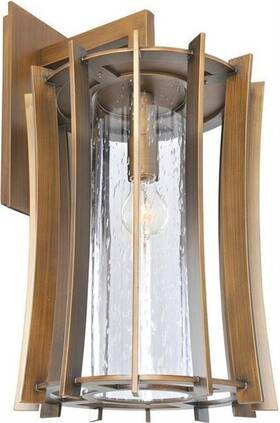 400622mz Kalco Wall Sconce Ronan Mid-century Modern 1-light Medium Bronze Clear Glass