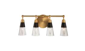 513134bnb Kalco Ponti 4 Light 19 Inch W Bathroom Vanity - Matte Black/new Brass