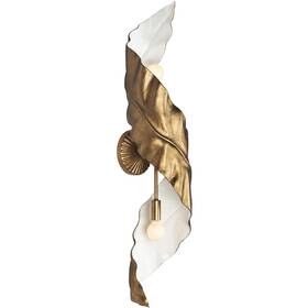 525521pabw Kalco Lighting Spira Wall Sconce Pearlized Antique Brass With White