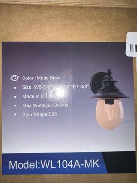 Wl104-mk Kalium Outdoor Porch Light Fixture