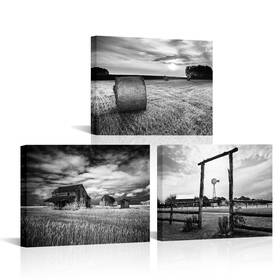 Kr2376 Kalormore 3 Piece Farmhouse Wall Decor Black And White Western Picture Barn W