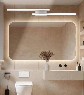 Qy-bd005-48-2 Kamlam 48in Brushed Nickel Vanity Light Modern Led Bathroom Lights Fixtures