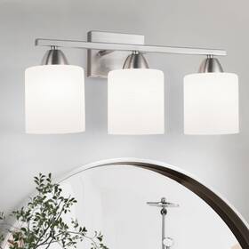 Qy-bd006-3sn Kamlam Brushed Nickel Bathroom Light Fixtures - 3 Modern Vanity Over Mir Qy-bd006-3sn Kamlam Brushed Nickel Bathroom Light Fixtures - 3 Modern Vanity Over Mir