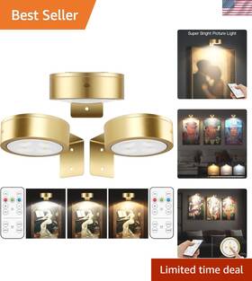 Ka-pl0101 Kandicyar 3pcs Picture Lights For Wall Battery Operated Magnetic Led Painting Light With