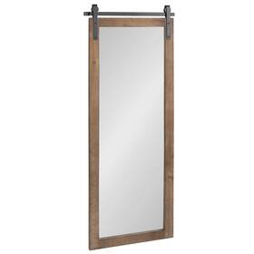 218838 Kate And Laurel Cates Farmhouse Wood Framed Wall Mirror 18 X 50 Rustic Brow