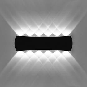 K33-au342-bk-cw Kawell 12w Modern Wall Sconces Led Light Up Down Indoor Outdoor Aluminum L