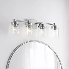 Kawoti 810136650389 4-light Modern Bathroom Vanity Light With Cylinder Glass