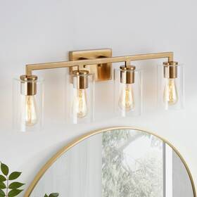 Kawoti 810136650730 28.75in 4-light Bathroom Vanity Light With Clear