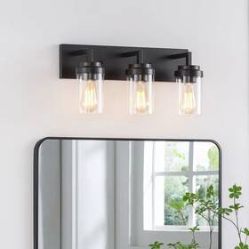 Kawoti 850036509639 3 Light Bathroom Vanity With Clear Glass Shade Kawoti 850036509639 3 Light Bathroom Vanity With Clear Glass Shade