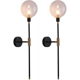Kco / Kcolighting 788381376999 1-light Wall Sconce Gold/black Globe Glass Long Arm 2-pack
