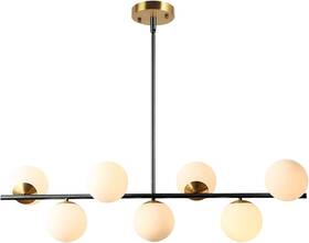 L1043-b Kco Lighting Black And Brass Linear Pendant Light Mid Century Modern Sputnik