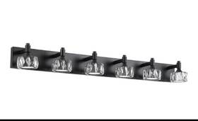 K-39093476 Kcswkj Led Modern 47ftft Vanity 6 Light Matte Black For Bathroom Mirror Wall Lamp Fixture