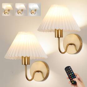 6a027afabc43935616b1edba Keluoly Wireless Wall Sconce Set Of 2 Rechargeable Battery Operated Led Pleated Shade