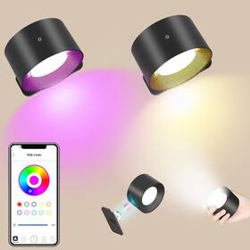 Kevenry 653587018526 2 Pack Smart Wall Mounted Sconces With Battery Operated Led Lam