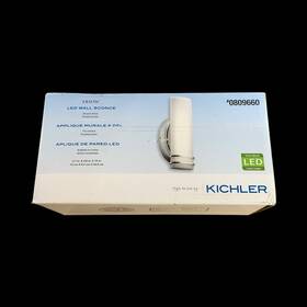 0809660 Kichler 37425 Led Wall Sconce Chrome Frosted Acrylic Modern Fixture
