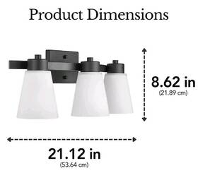 5989613 Kichler 2581984 Allen Roth 22 Inch 3-light Matte Black Vanity Light #5989613 Fairendale Bathroom