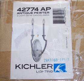 42774ap Kichler Wall Sconce Antique Pewter 2 Light Candelabra Nice Looking And Great Deal