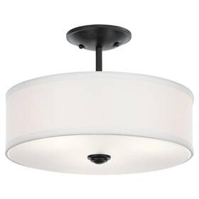 43675bk Kichler Shailene 14 Inch 3 Light Round Semi Flush With Satin Etched White Diffus 43675bk Kichler Shailene 14 Inch 3 Light Round Semi Flush With Satin Etched White Diffus