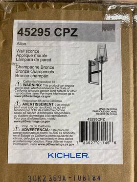 45295cpz Kichler Alton 22 Inch Tall Wall Sconce - Champagne Bronze