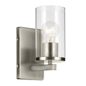 45495niclr Kichler Crosby 4.5 Inch 1-light Wall Sconce With Clear Glass In Brushed Nickel. F