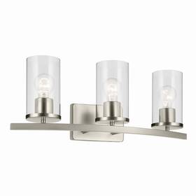 45497niclr Kichler Brushed Nickel Bathroom Vanity Light From The Crosby Collection