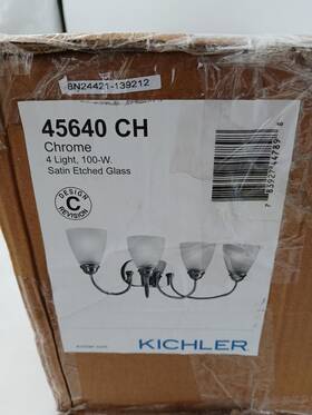 45640-ch Kichler Vanity Light Chrome 45640 Ch 4 Satin Etched Glass Bathroom Wall