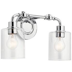 45665-ch Kichler 45665 Ch 2-light Gunnison Vanity Light Clear Glass