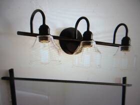 45973bk Kichler Avery 24 Inch 3-light Black Industrial Bathroom Vanity Light With Shade