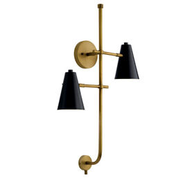 52174bk Kichler 52174 Sylvia 2 Light 31inch Tall Wall Sconce Black