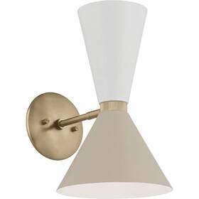 52570cpzgrg Kichler Phix 13.5 Inch 2 Light Wall Sconce In Champagne Bronze With Greige An