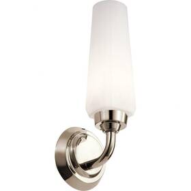 55073pn Kichler Truby 11.5 Inch 1 Light Wall Sconce With Satin Etched Cased Opal Glas 55073pn Kichler Truby 11.5 Inch 1 Light Wall Sconce With Satin Etched Cased Opal Glas