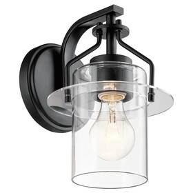 55077bk Kichler - Everett 1 Light 9 Inch Black Wall Sconce