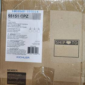 Kichler 55151cpz Brand New Hex 3 Light Vanity 55151 Cpz Champagne Bronze