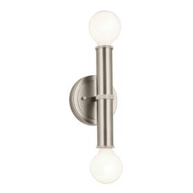 55159ni Kichler Torche 9.75 Inch 2 Light Wall Sconce In Brushed Nickel