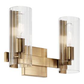 Kichler 55167cpz Jemsa 2light Modern Bathroom Vanity Light Fixture With Clear Fluted