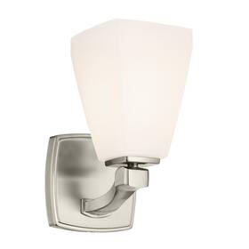 55214ni Kichler Marant 5 1-light Wall Sconce With Opal Glass In Brushed Nickel For Bathroom