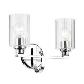 55225chflu Kichler Gioe 14.25 Inch 2-light Vanity Light With Clear Fluted Glass In Chrome D 55225chflu Kichler Gioe 14.25 Inch 2-light Vanity Light With Clear Fluted Glass In Chrome D