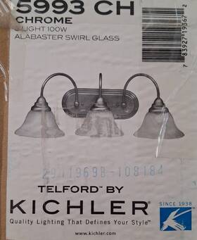 5993ch Kichler Telford 24.75 Inch 3-light Chrome Transitional Bathroom Vanity Light