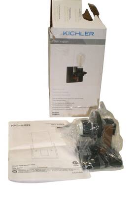 Kichler 737995003739 Barrington Wall Sconce Hard Wire Black/wood Missing Glass - Parts