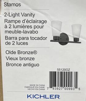 Kichler 783927009935 Stamos 2 Light Bath Olde Bronze - 55120oz Kichler 783927009935 Stamos 2 Light Bath Olde Bronze - 55120oz