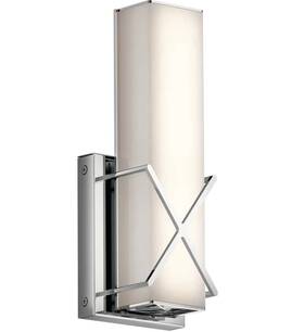 Kichler 783927492294 Trinsic Wall Sconce Led Chrome Satin Etched White - 45656chled New Kichler 783927492294 Trinsic Wall Sconce Led Chrome Satin Etched White - 45656chled New