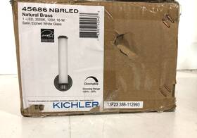 Kichler 783927529433 Indeco Natural Brass Led Indoor Wall Sconce Light 45686nbrled