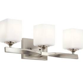 55002 Kichler 783927601566 Marette 3 Light 23 Inch Wide Bathroom Vanity Brushed Nickel Indo