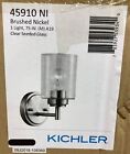 45910ni Kichler Winslow 1-light Brushed Nickel Wall Sconce With Clear Seeded Glass Shade